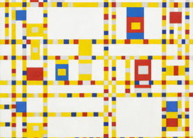 Broadway Boogie Woogie, Piet Mondrian (Dutch, 1872–1944), 1942–43, Oil on canvas (127 × 127 cm. Given anonymously, MoMA access. # 73.1943, Catalogue Raisonné (CR) nr. B323